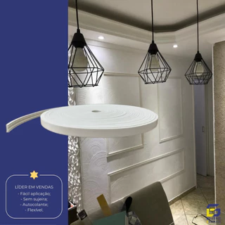 Boiserie Moldura de EVA Autocolante e Flexível 3 METROS Terra 2,50cm de largura X 8mm de espessura Branco
