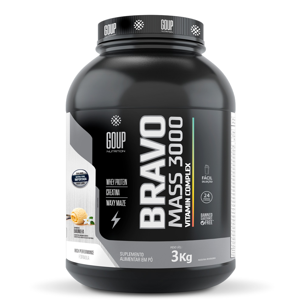 Hipercalórico Bravo Mass 3000 Vitamin Complex 3kg GoUP Nutrition