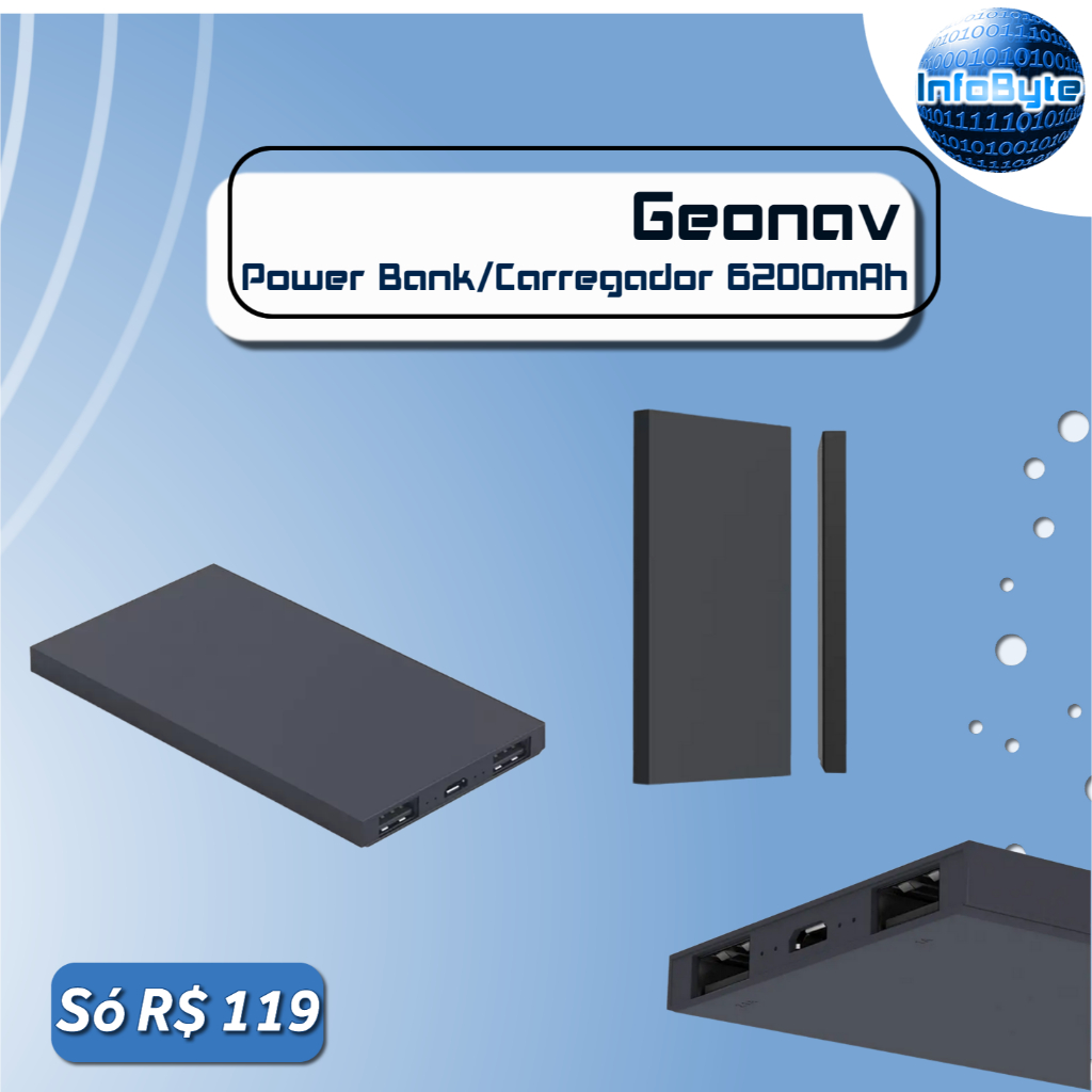 Carregador Portátil/Power Bank Geonav 6200mAh