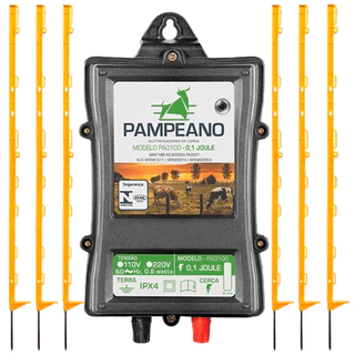 Kit Eletrificador + 10 Hastes Plástica Cerca Elétrica Rural