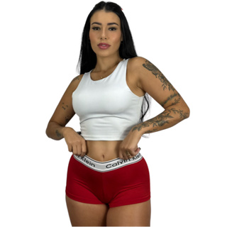 Kit com 5 Calcinhas Boxer Feminina cintura alta Box shortinho levanta bumbum cálesson confortável