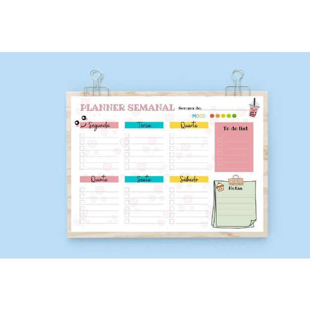 Bloco Planner Semanal Shopee Brasil