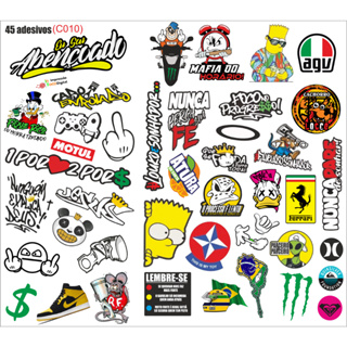 Kit 43 Adesivos Motoboy Divertido Grau Loko De Carro Moto