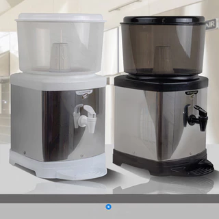 Bebedouro de Água com Filtro em Inox com Base De Barro e Suporte PRETO