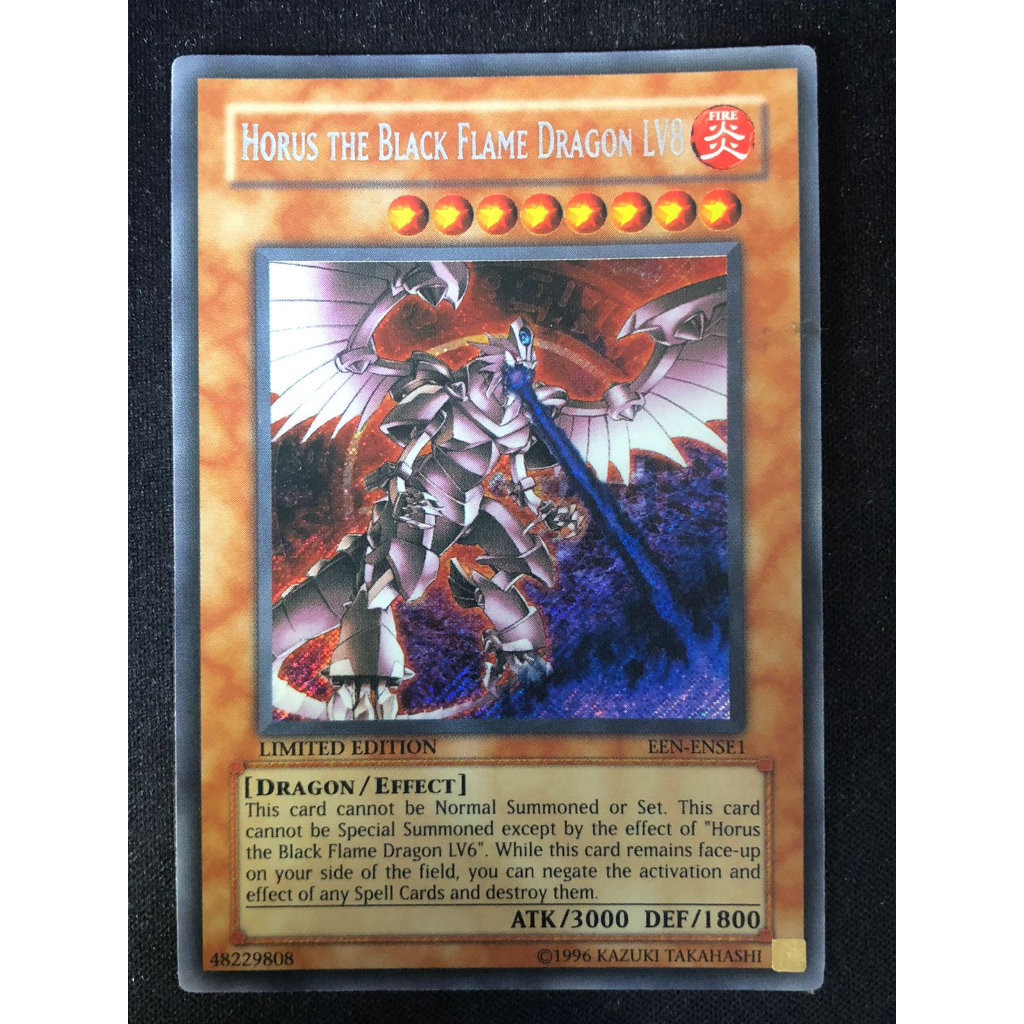  Yu-Gi-Oh! - Horus The Black Flame Dragon LV8 (EEN-ENSE1) -  Elemental Energy - Limited Edition - Secret Rare : Toys & Games