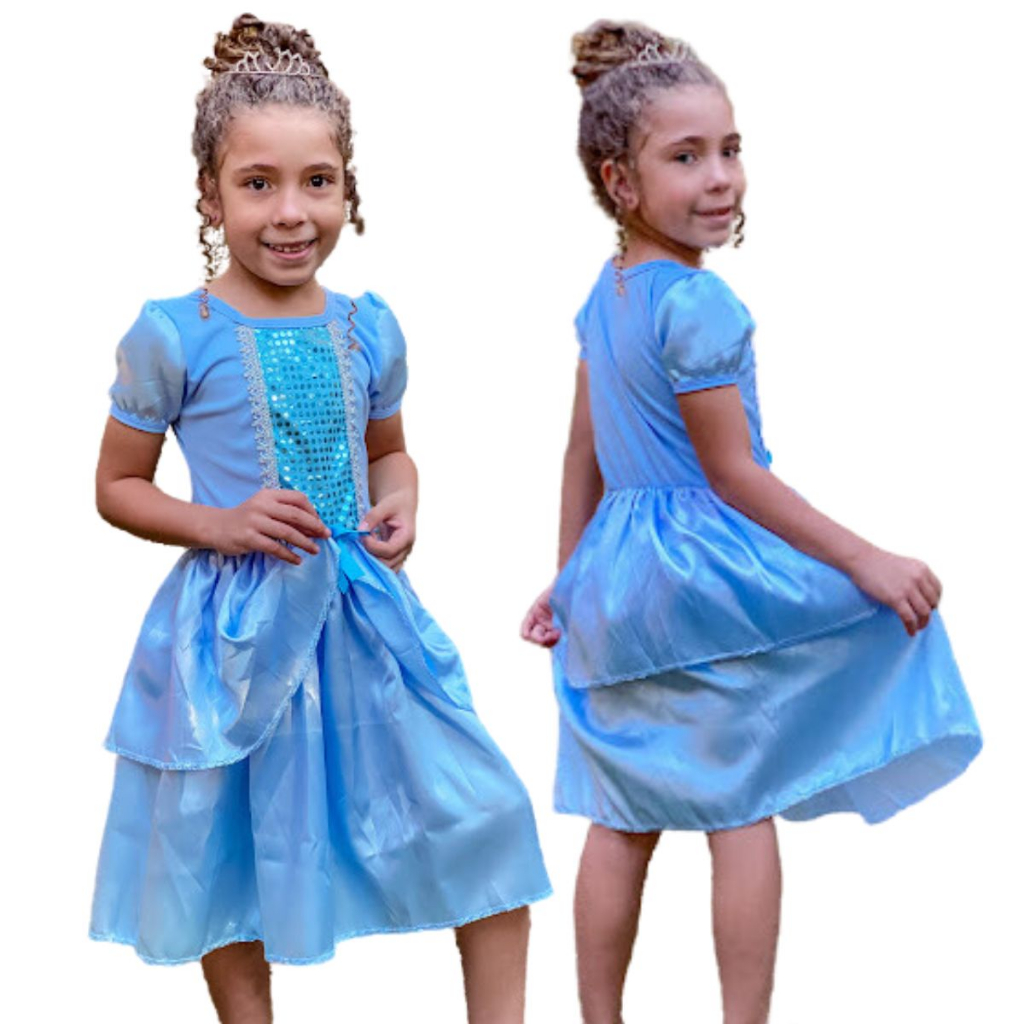 Princesa Cosplay Veste Festa Presente Cinderela Aurora Malha Bola Vestido  Fantasia de Aniversário Gg