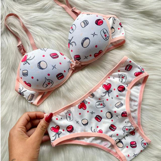 Conjunto Lingerie Infantil Menina Moça Com Bojo Feminio