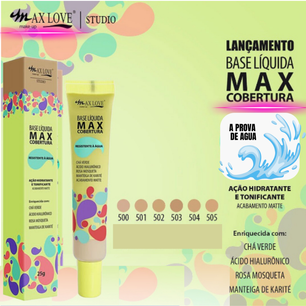 Base Líquida Acabamento Matte Cobertura Max Love | Shopee Brasil