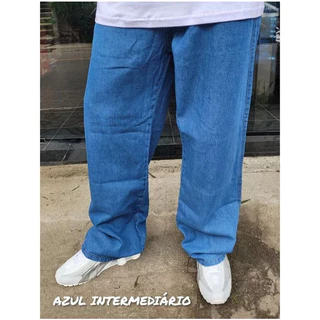 Calça Jeans Balao Reta baggy Clara e escura Estilo Skate