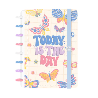 Caderno De Disco Capa Dura ISCOOL Inteligente 80 Folhas Retro