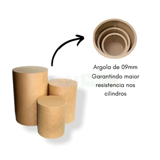 03 cilindros para decoração de festas pegue e monte pode ser pintado ou colocar capa de tecido