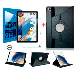 Capa Giratória + Película Vidro Para Galaxy Tab A8 X200 X205