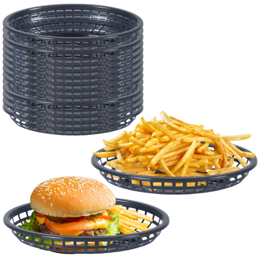 Kit 24 Cestinha Lanchonete Cesta Lanches Fritas Oval