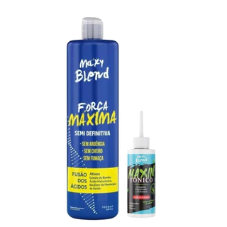 Maxy Blend Progressiva Fusão dos Ácidos 1L + Tônico Capilar Maxin Ácido Hialurônico 60ml