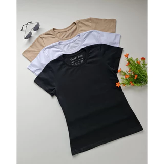 Kit 3 Camiseta T Shirt Blusinha Basica Lisa Algodão