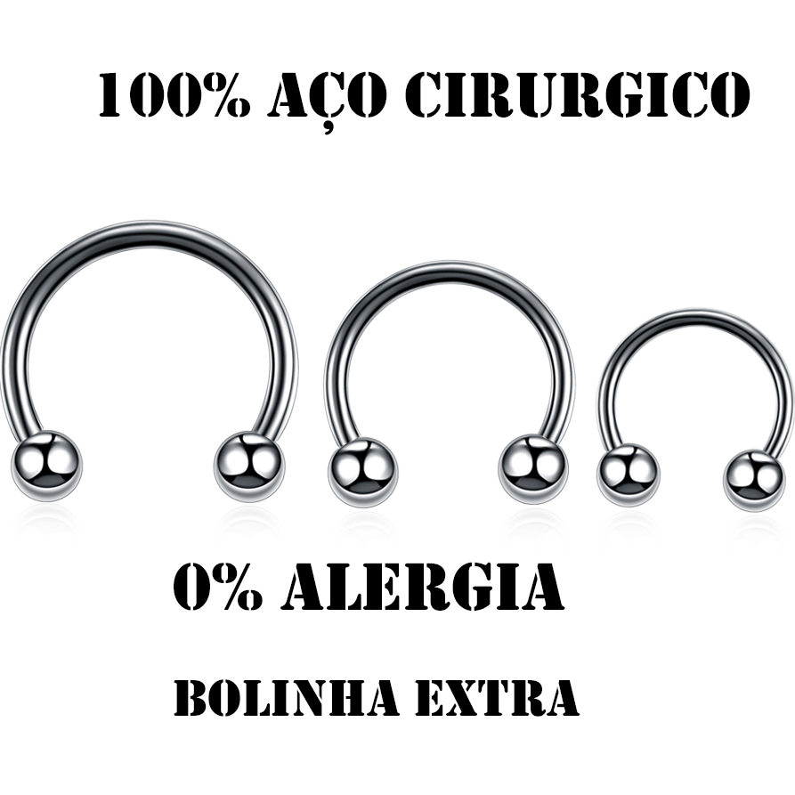 Piercing Ferradura Aço Cirúrgico 1mm Nariz M2 Piercing M2 Piercing - 20%  Desconto em nosso APP Ferradura