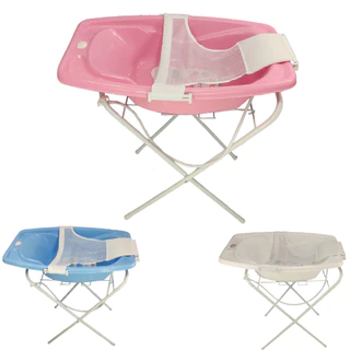 Kit Suporte de Banheira + Banheira de Bebê 25 Litros + Rede banheira de Bebê - Várias Cores