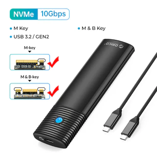 Case Portátil para SSD M.2 NVME Externo USB 3.2 10Gbps Ultra Velocidade USB-C Gen2