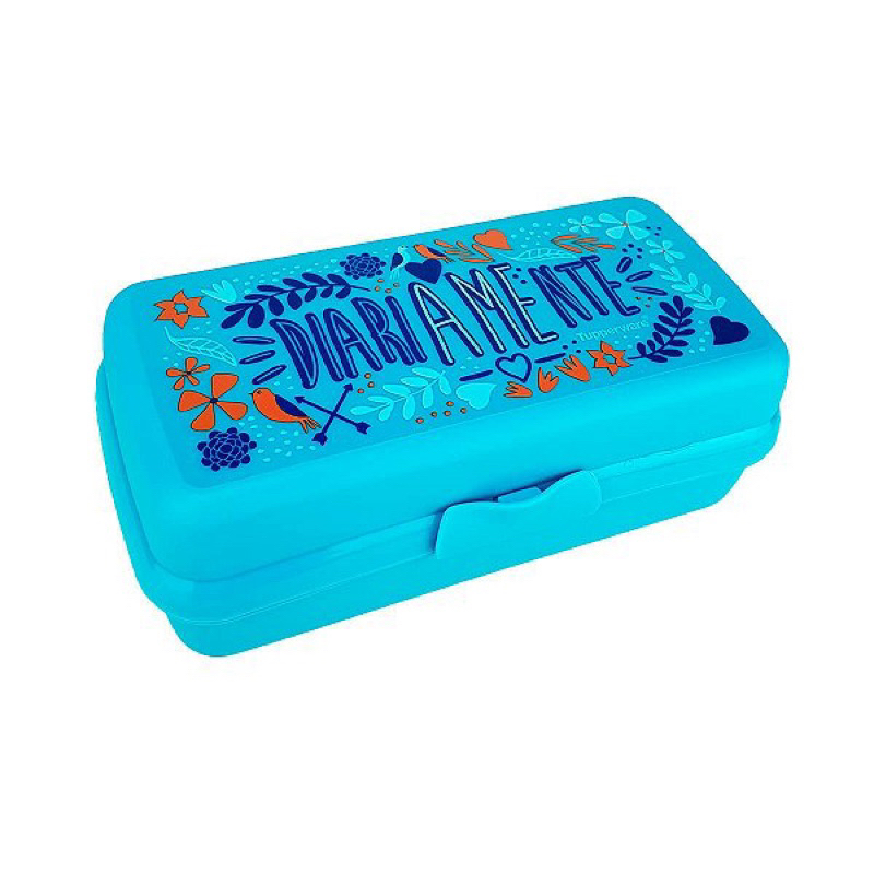 Tupperware Porta Sanduíche Retangular Lettering Azul | Shopee Brasil