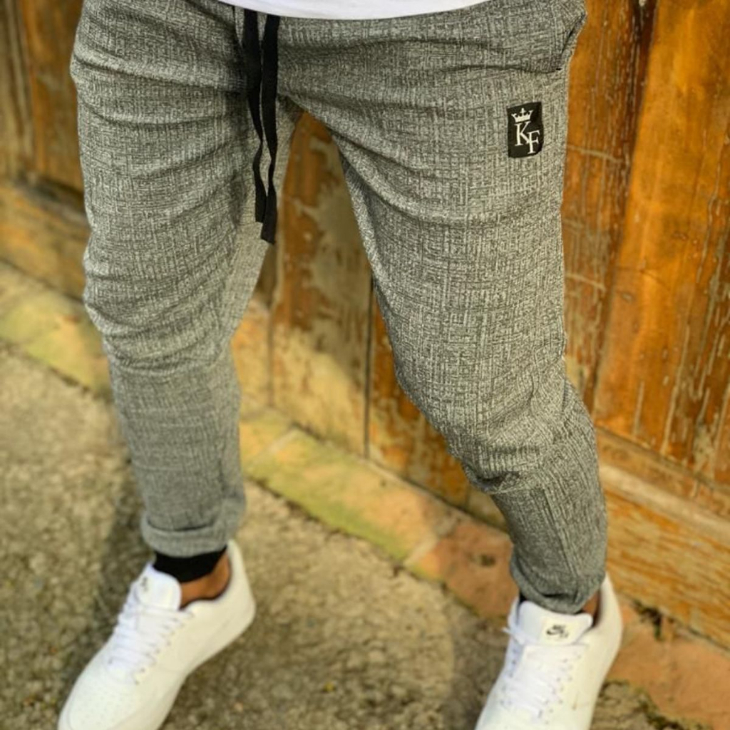 Calça Masculina Jogger Skinny Elastano Treino Academia Jacquard ...