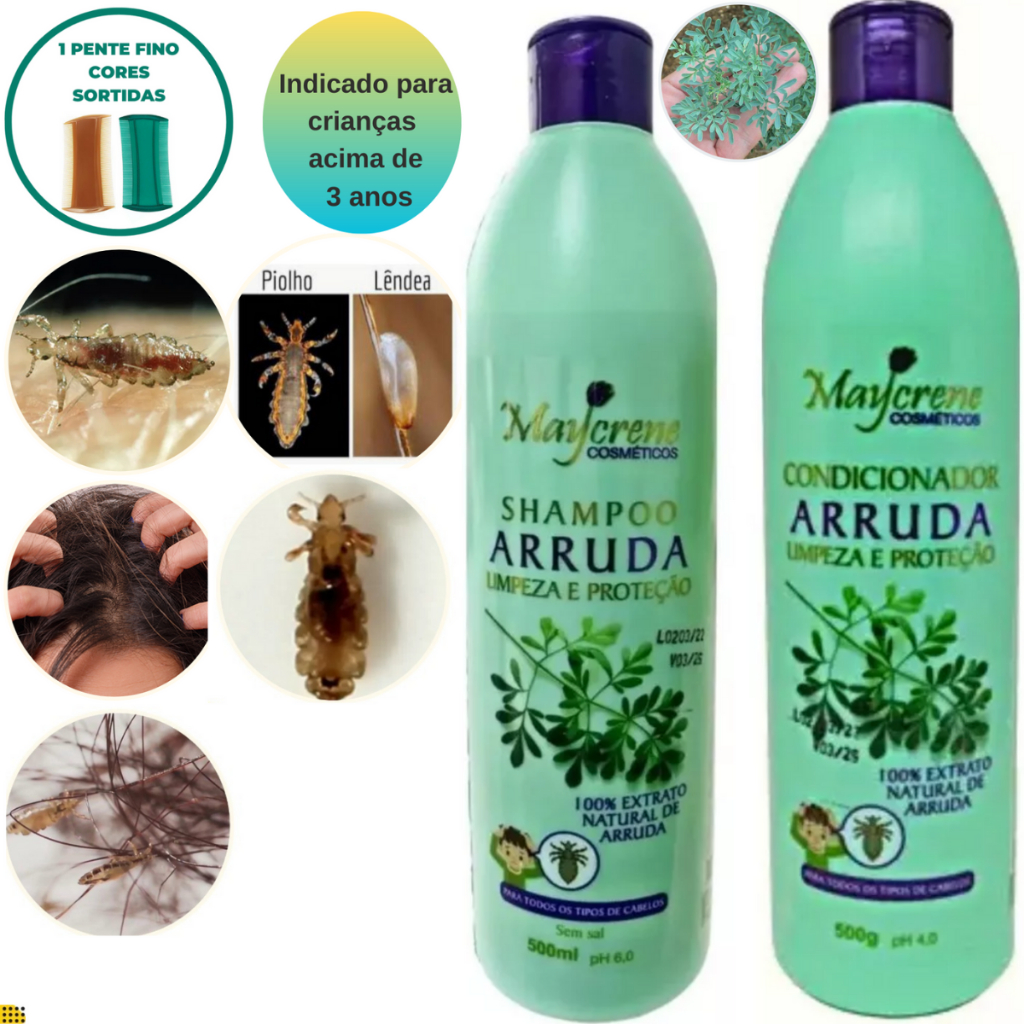 Shampoo Condicionador Para Piolho E Lêndea Elimina Piolhos Acaba ...