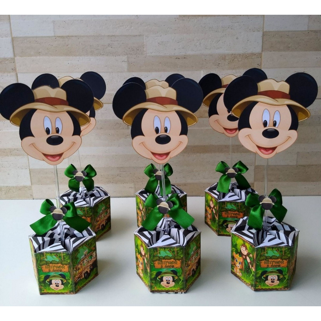 Mickey Safari (33 cm Altura Incluindo Base em Mdf)