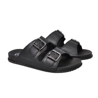 Sandália Birken Papete feminina e masculina com fivelas ajustáveis no sintético TN110 SL/PRETA