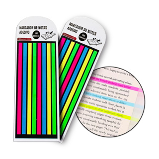 Marcador de Linhas Multicoloridas - Sticky Notes Transparent