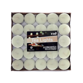 Kit 100 Mini Vela Rechaud Parafina C/Suporte Tea Light Decorativa (Branca)