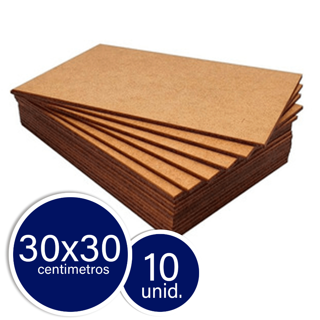 10 Placa Quadro Chapa Mdf Cru 3mm 30x30 Artesanato