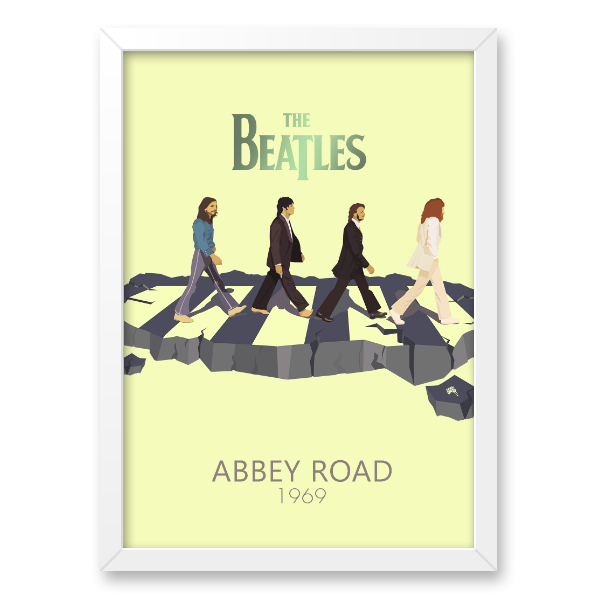 Quadro Decorativo Beatles Abbey Road 1969 - Moldura em Madeira | Shopee ...