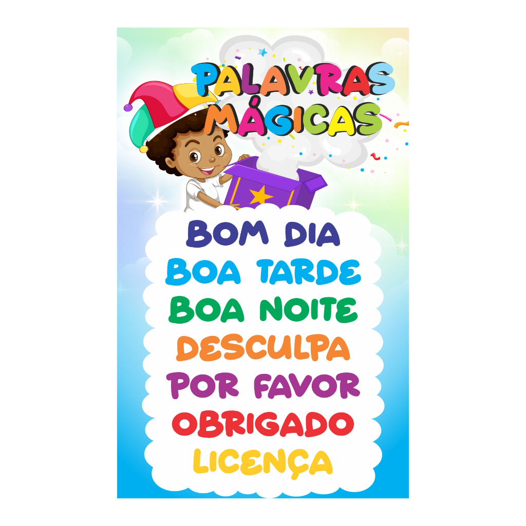 Banner Pedagógico Palavras do Dia Escolar 80x50cm : :  Papelaria e Escritório