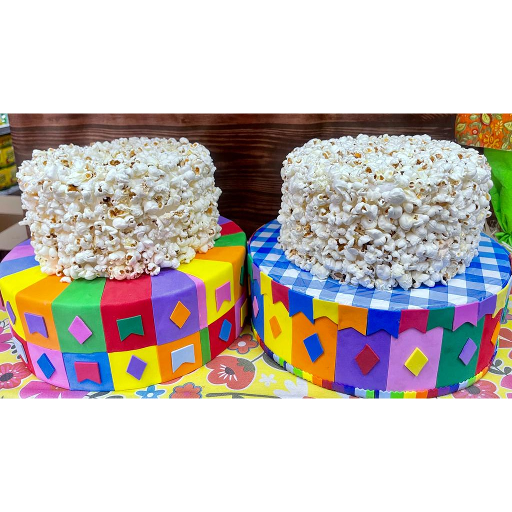 Bolo Fake Pipoca Festa Junina Arraia Cenográfico Eva | Shopee Brasil