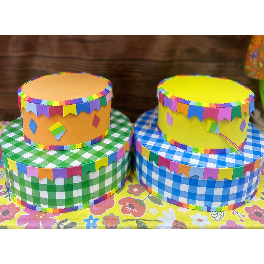 Bolo Fake Festa Junina Arraia Cenográfico Eva | Shopee Brasil