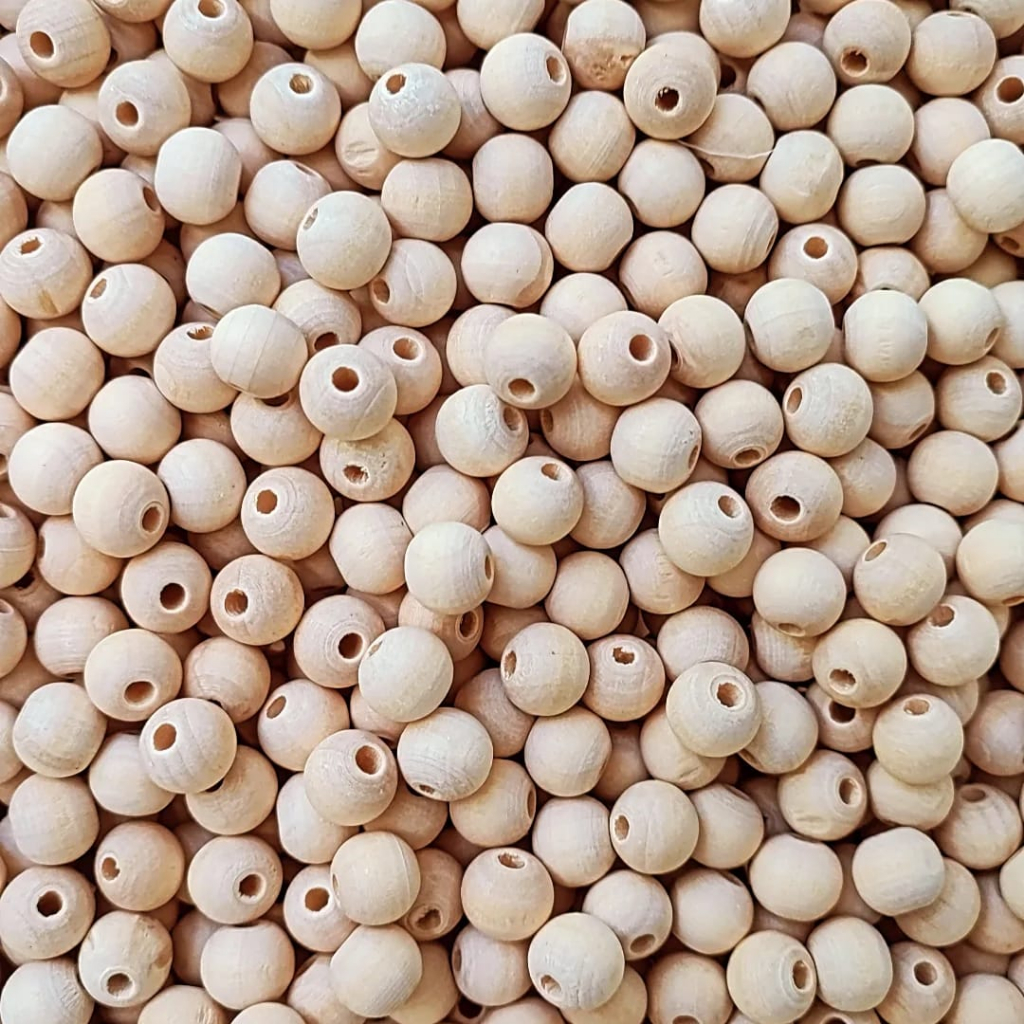 300 Miçangas Pérola Contas de Madeira 8/10/12/14/16/18/20mm Macramê Artesanato Terço Japamala