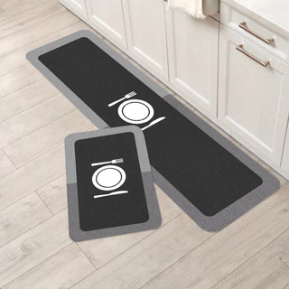 Kit Tapete de Cozinha 2 peças Prato - Moderno, Preço de fábrica, - Melhor Preço!!!+ ENVIO RÁPIDO!!
