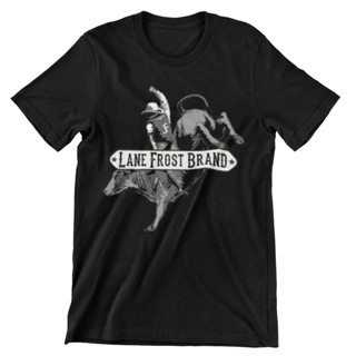 Camiseta Rodeio Lane Frost Brand, 8 segundos, Country, Cowboy, Algodão Preta