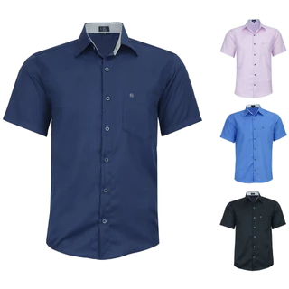 Kit 3 Camisas Social Clássica LBL Manga Curta Com Bolso Lançamento Frete Grátis