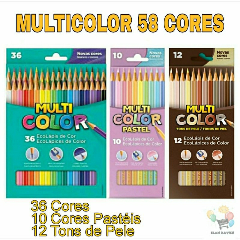 LÁPIS DE COR MULTICOLOR 58 CORES FABER-CASTELL