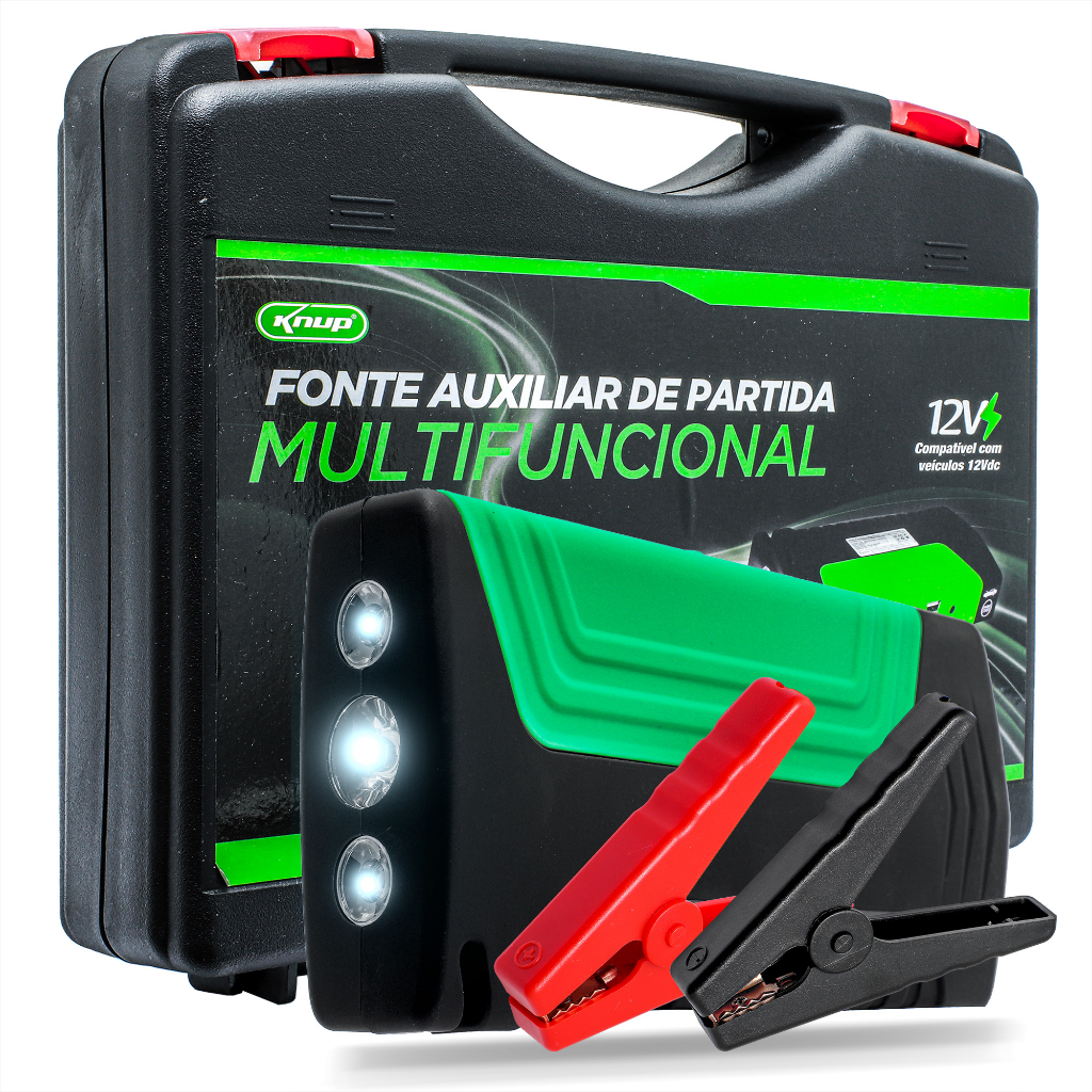 Auxiliar Partida Bateria Automotivo Lanterna Power Bank Usb Lançamento