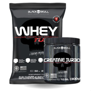 Kit Hipertrofia – Whey Protein Turbo 907g + Creatina Monohidratada Turbo 150g – Black Skull