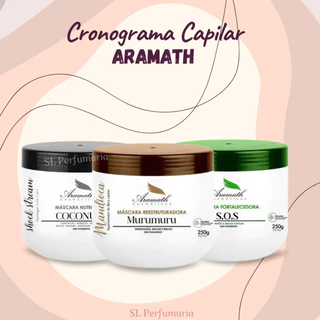 Kit Cronograma Capilar Profissional Aramath, Hidratação, Nutrição e Reconstrução.