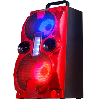 Caixa De Som Alta Amplificada LED RGB Bluetooth USB Pendrive SD Radio Fm Aux P2 EntradaP10 Microfone Karaokê