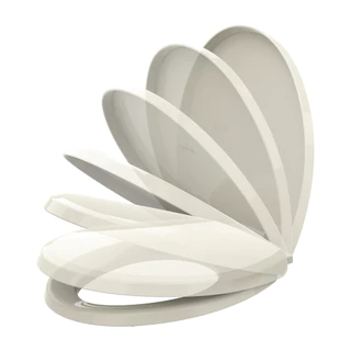Assento Soft Close Universal Todas as Louças Ovais 6lpf 38x44 Biscuit/Creme Antimicrobiana C/ Amortecedor