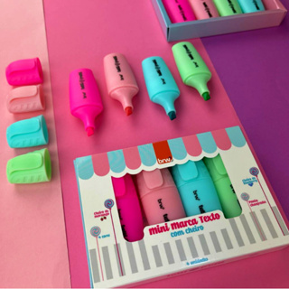 Mini Marca Texto Com Cheiro BRW Tons Pastel com 4 Cores - Tutti Frutti