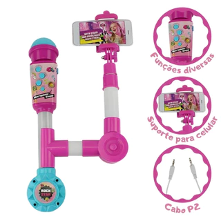Ki Microfone Infantil com Suporte para Celular BBR em Oferta na Shopee