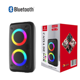 Caixa de som portátil bluetooth grande com led RGB luzes Pendrive Usb Cartão Sd Rádio Fm Auxiliar P2 Potente