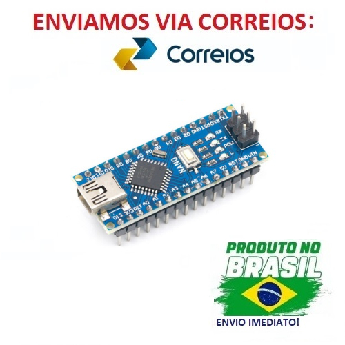 Placa Arduino Nano V3 Atmega328 Mini Usb Pinos Soldados Shopee Brasil 7513