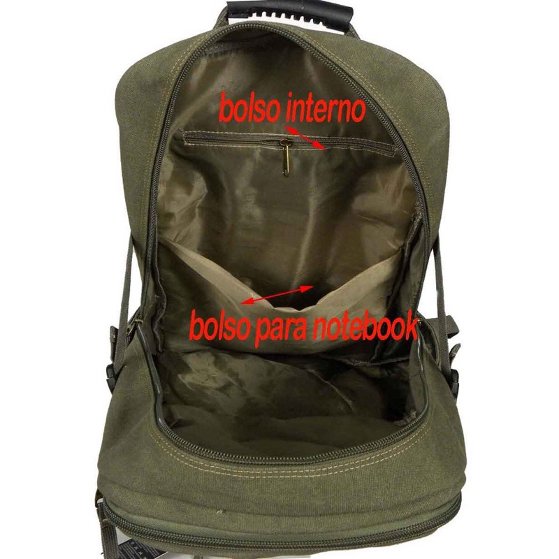Mochila KVN 2205 Camping Em Lona Com Expansão Reforçada 80 Litros