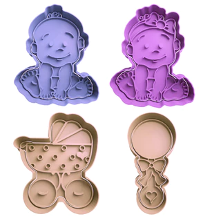 Kit Cortador de Biscoito Pasta Americana Chá de Bebe Babys Fofinhos CT10688